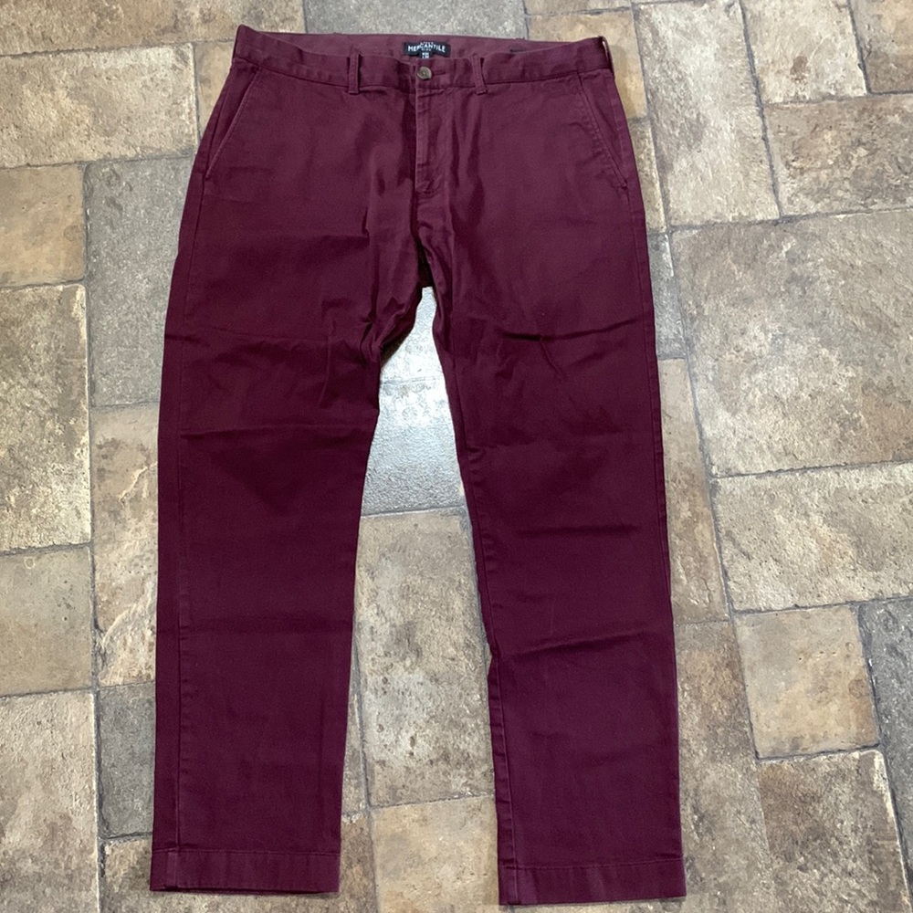 J. Crew Mercantile Flex Slim Fit Dress Pants Men's W34 L30 Maroon